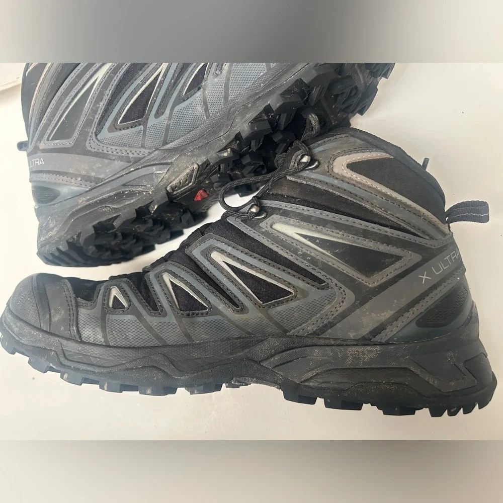 Salomon X Ultra 3 Mid GTX Mens Boots Size 10.5 Black Lace Up 398674 Hiking Shoes